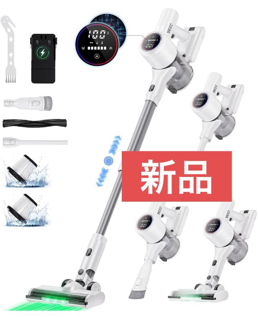 コードレス 掃除機 70Kpa強力吸引 65分連続稼働 自立式 YIEEC 軽量