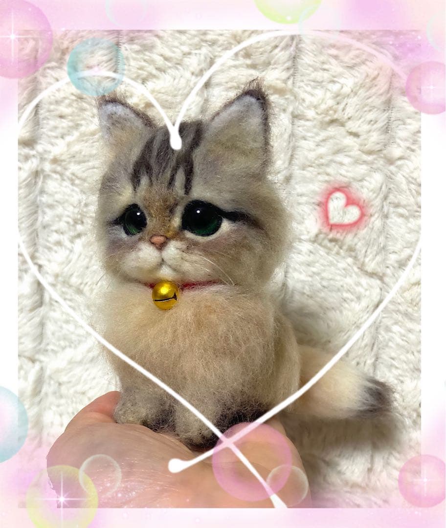 羊毛フェルト。猫。オーダーNo.21