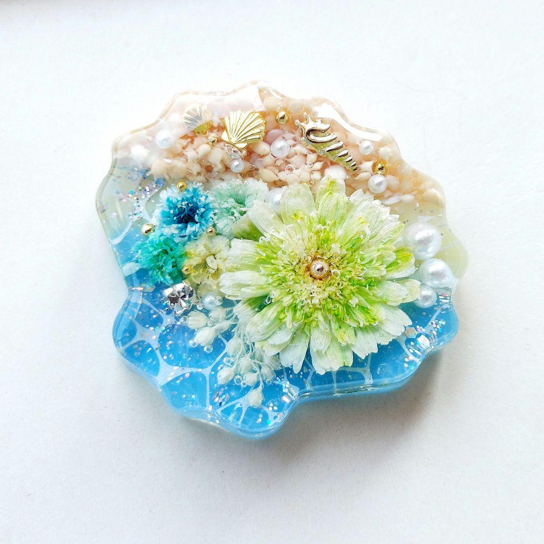 【1575】レジン　マトリカリア　ヘアゴム　ポニーフック　ブロ―チ　ハンドメイド