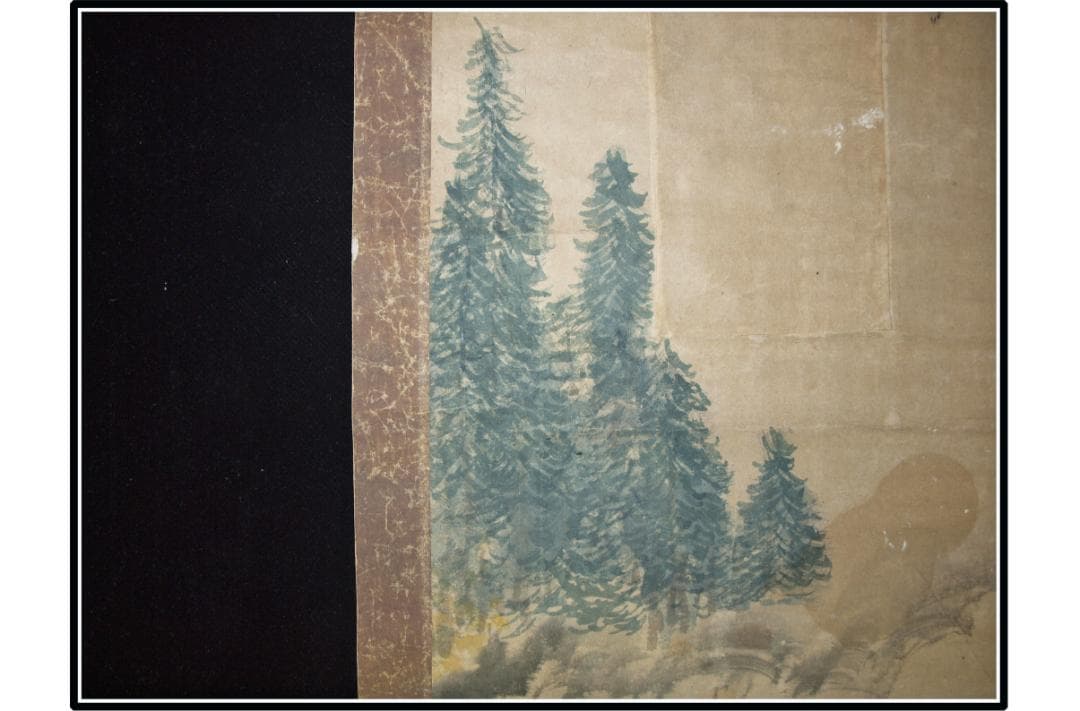 時代の掛軸　肉筆保証　　日本　中国古董品骨美術 X1058C15-1
